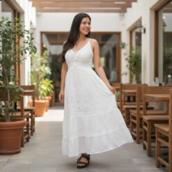 Vestido Broderie con Tiras Ajustables
